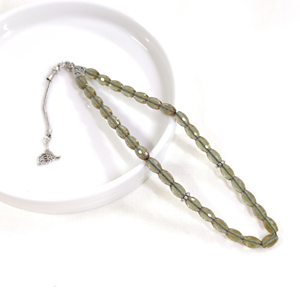 SULTANİT TAŞLI GÜMÜŞ TUĞRA UÇLU TESBİH