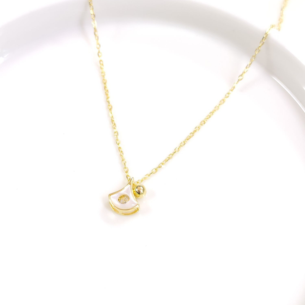 İTHAL SEDEF 10 MM İÇİ TAŞ DETAY GÜMÜŞ KOLYE