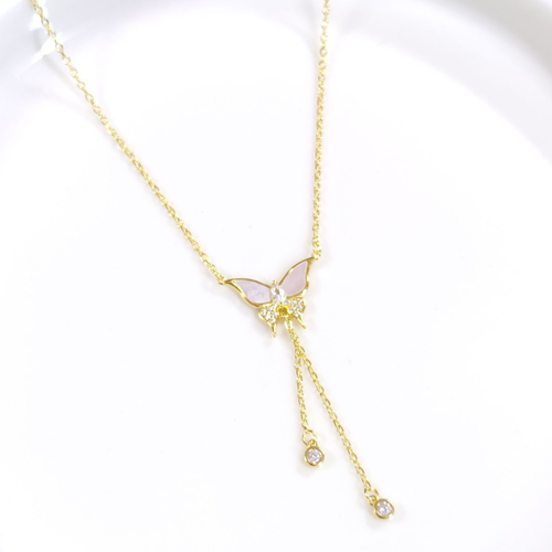 İTHAL SEDEF SALLANTILI KELEBEK GÜMÜŞ KOLYE