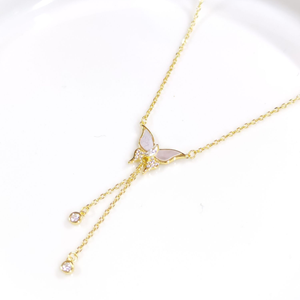 İTHAL SEDEF SALLANTILI KELEBEK GÜMÜŞ KOLYE