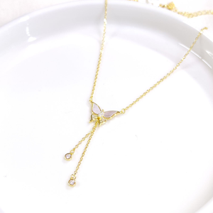 İTHAL SEDEF SALLANTILI KELEBEK GÜMÜŞ KOLYE