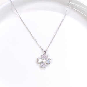 İTHAL TAŞLI SEDEF YONCA GÜMÜŞ KOLYE