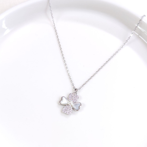 İTHAL TAŞLI SEDEF YONCA GÜMÜŞ KOLYE