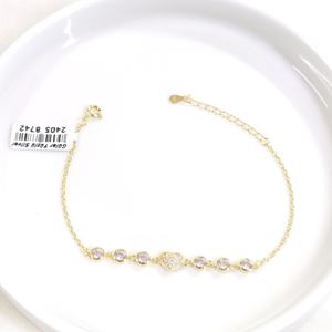 İTHAL TAŞLI KALP GÜMÜŞ BİLEKLİK 16+3 CM