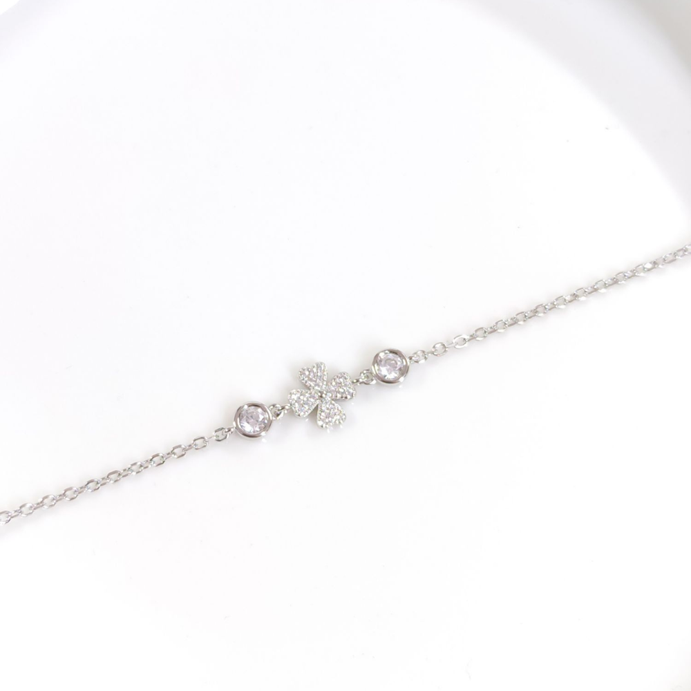 İTHAL TAŞLI YONCA GÜMÜŞ BİLEKLİK 16+3 CM