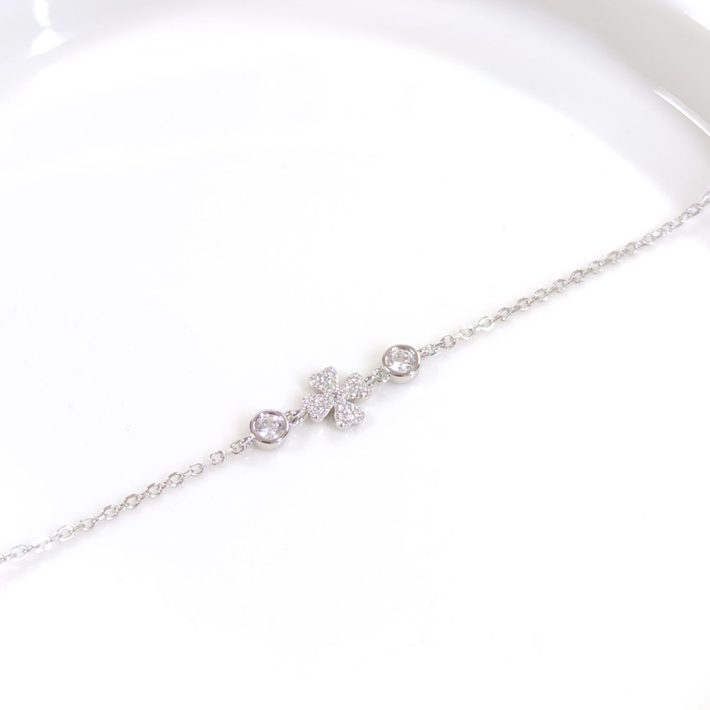 İTHAL TAŞLI YONCA GÜMÜŞ BİLEKLİK 16+3 CM