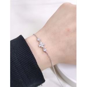 İTHAL TAŞLI YONCA GÜMÜŞ BİLEKLİK 16+3 CM