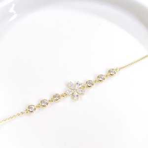 İTHAL TAŞLI ÇİÇEK PAPATYA GÜMÜŞ BİLEKLİK 16+3 CM