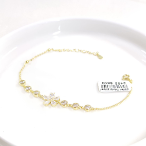 İTHAL TAŞLI ÇİÇEK PAPATYA GÜMÜŞ BİLEKLİK 16+3 CM