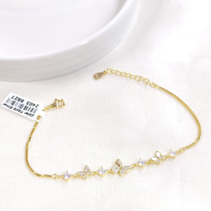 İTHAL TAŞLI SEDEF KELEBEK GÜMÜŞ BİLEKLİK 18+3 CM