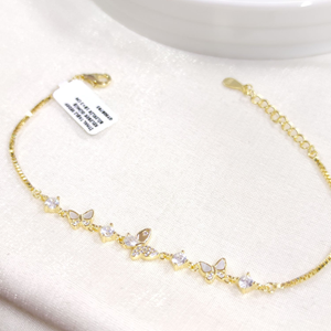 İTHAL TAŞLI SEDEF KELEBEK GÜMÜŞ BİLEKLİK 18+3 CM