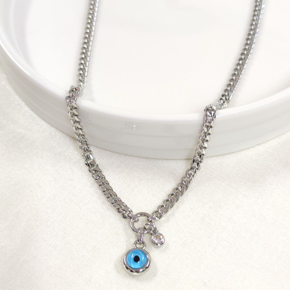 FULLYX GURMET ZİNCİRLİ CAM GÖZ KOLYE 45+5 CM