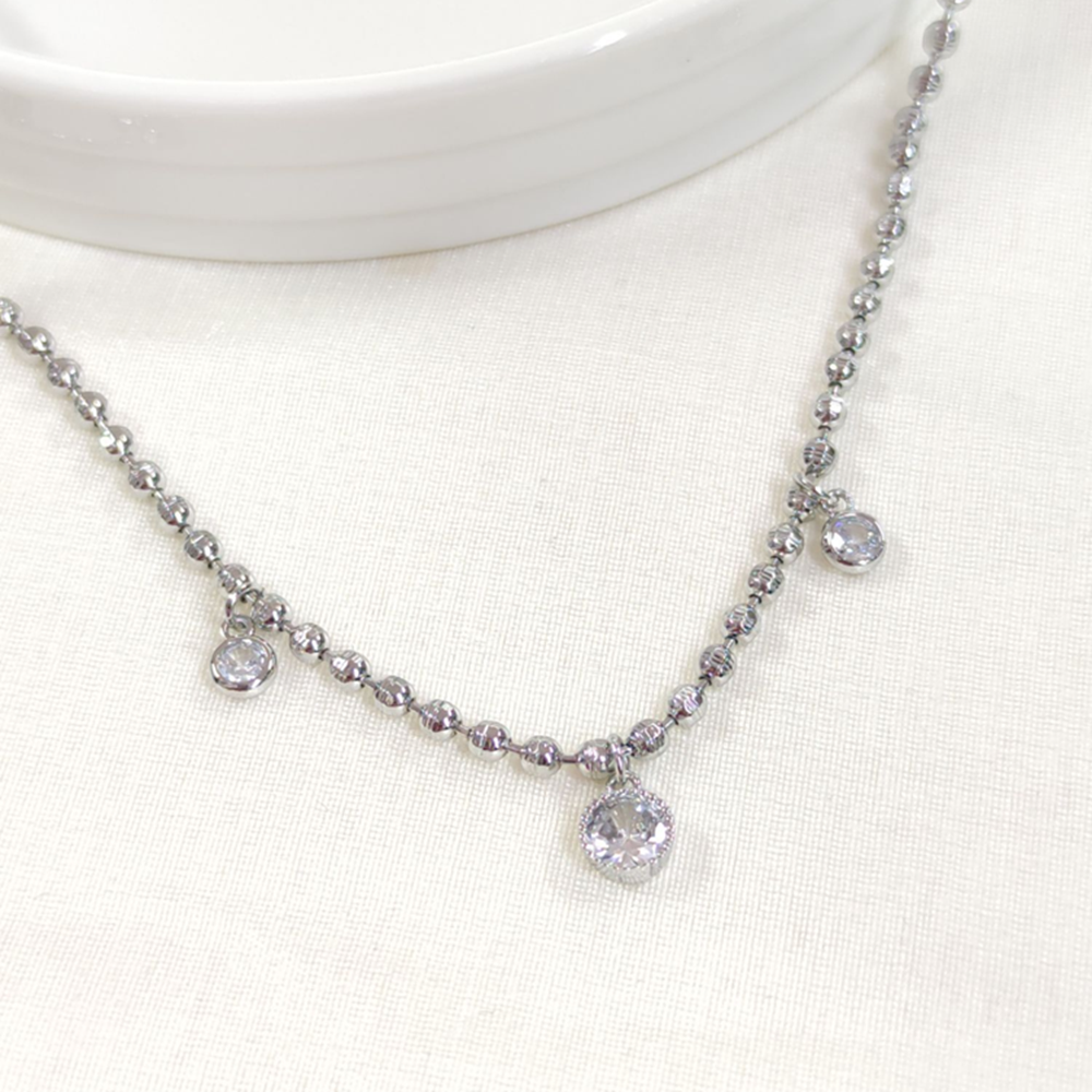 FULLYX 3,5 MM TOP ZİNCİRLİ KOLYE BEYAZ 45+5 CM