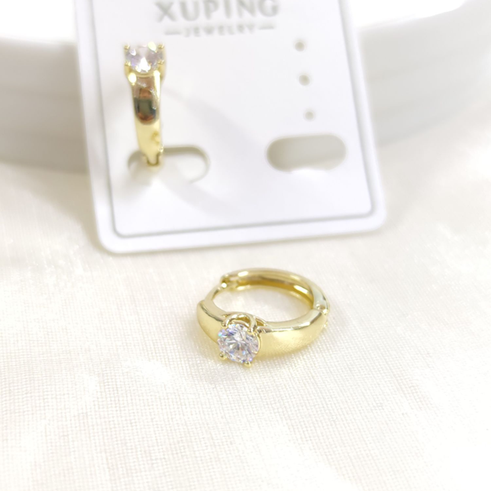 XUPING 12 MM TEK TAŞ HALKA KÜPE GOLD