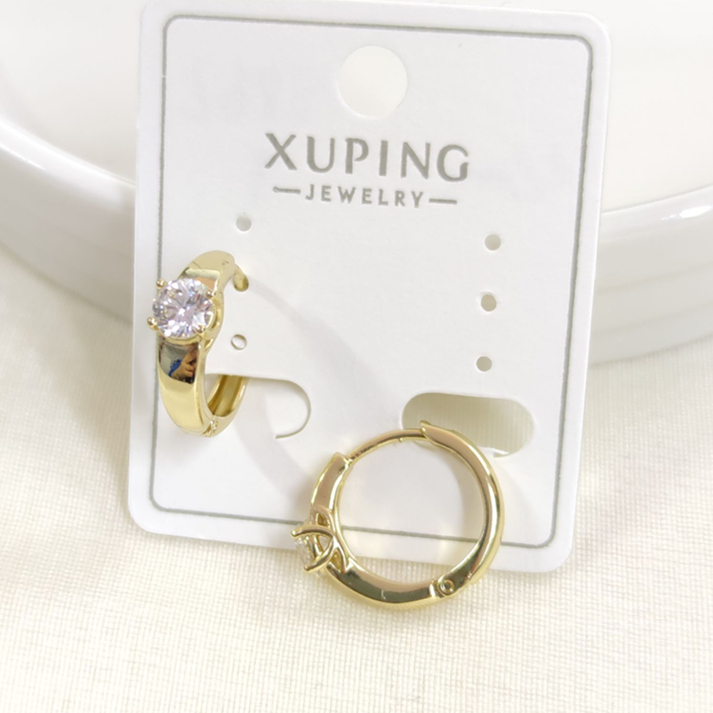 XUPING 12 MM TEK TAŞ HALKA KÜPE GOLD