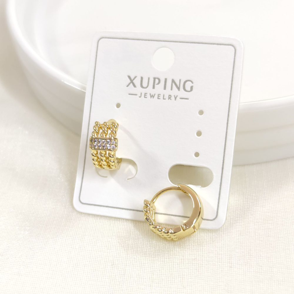 XUPING 11 MM TAŞLI BURGU HALKA KÜPE GOLD