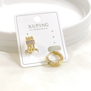 XUPING 11 MM TAŞLI BURGU HALKA KÜPE GOLD