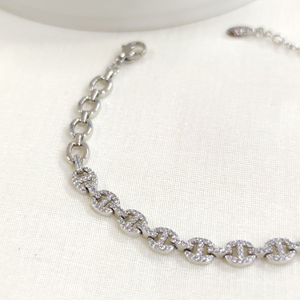 XUPING 5 MM TAŞLI GEMİCİ BİLEKLİK BEYAZ 17+3 CM