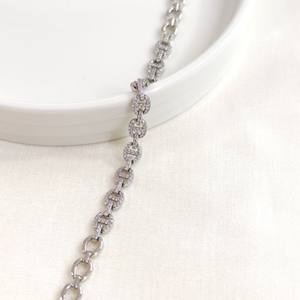 XUPING 5 MM TAŞLI GEMİCİ BİLEKLİK BEYAZ 17+3 CM