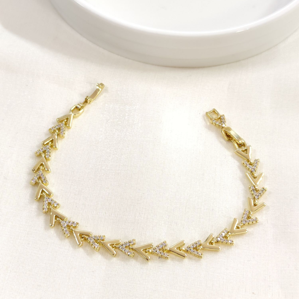 XUPING 7 MM TAŞLI OK BALIK SIRTI BİLEKLİK GOLD 17+3CM