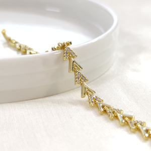 XUPING 7 MM TAŞLI OK BALIK SIRTI BİLEKLİK GOLD 17+3CM