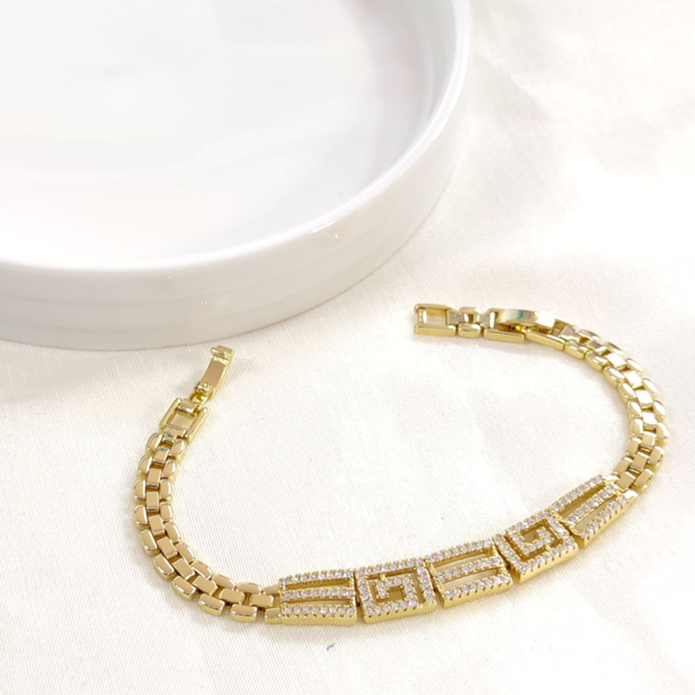 XUPING TAŞLI KARELİ BİLEKLİK GOLD 17+2 CM