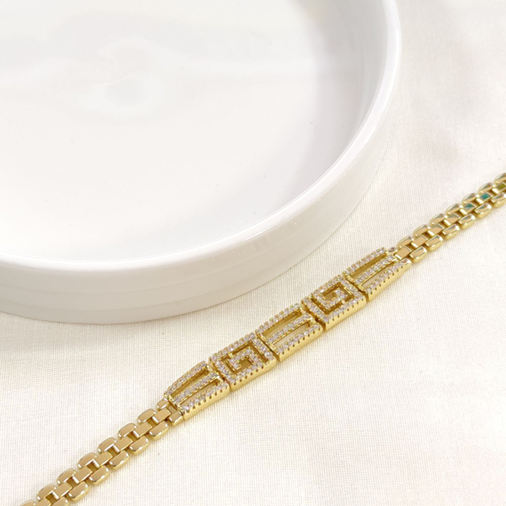 XUPING TAŞLI KARELİ BİLEKLİK GOLD 17+2 CM