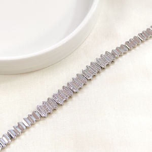 XUPING ZİKZAK TAŞLI BİLEKLİK 17+2 CM - BEYAZ