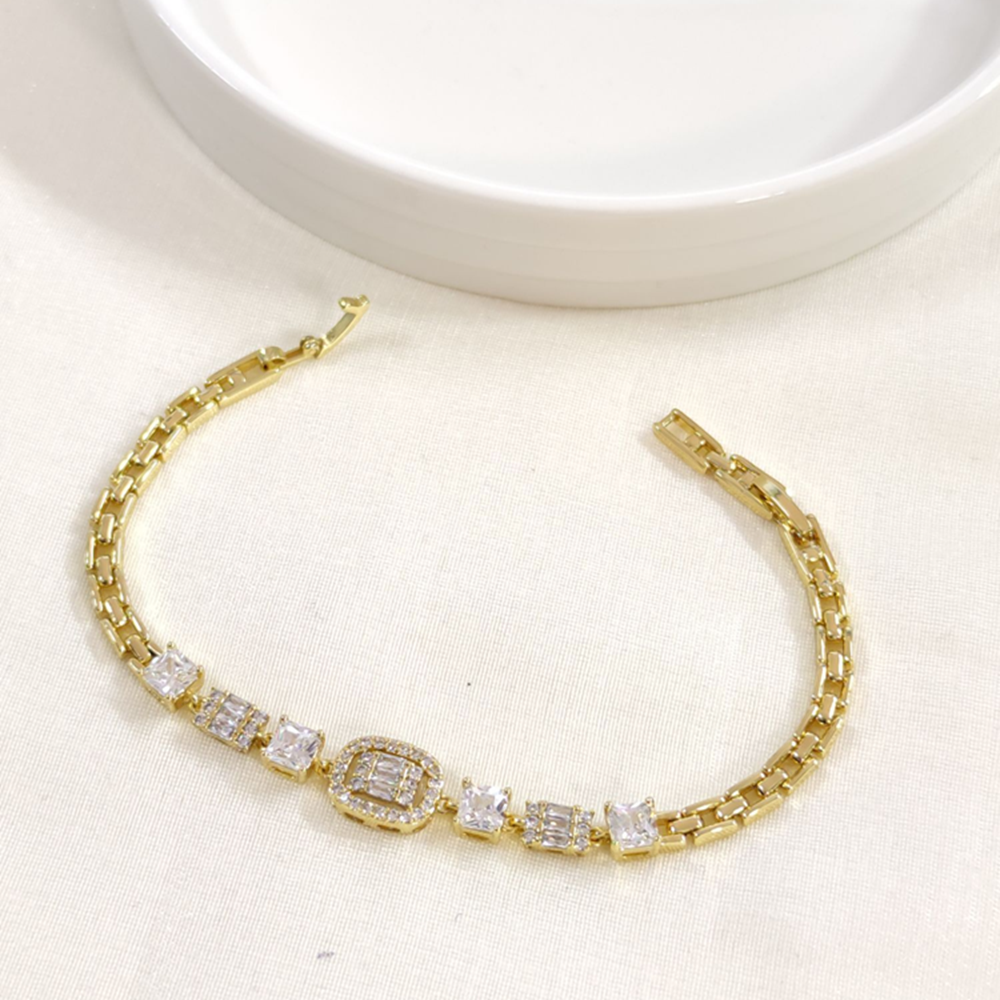 XUPING BAGET TAŞLI BİLEKLİK GOLD 17+2 CM