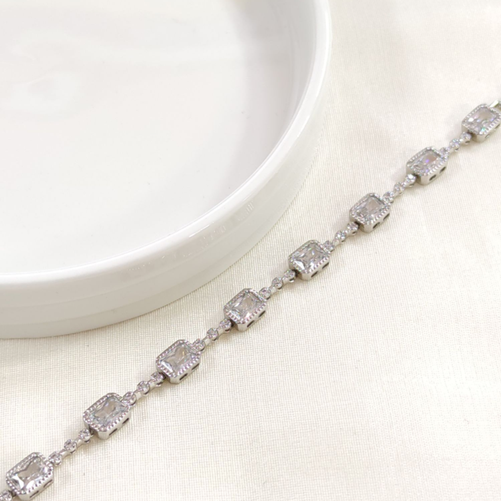 XUPING BAGET TAŞLI BİLEKLİK BEYAZ 17+2 CM