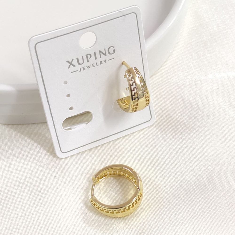 XUPING 15 MM OVAL BOMBELİ HALKA KÜPE GOLD