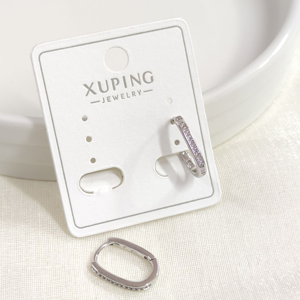 XUPING 9X14MM OVAL TAŞLI HALKA KÜPE GOLD