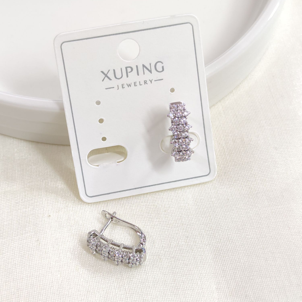 XUPING TAŞLI 8X11 MM J HALKA KÜPE GOLD