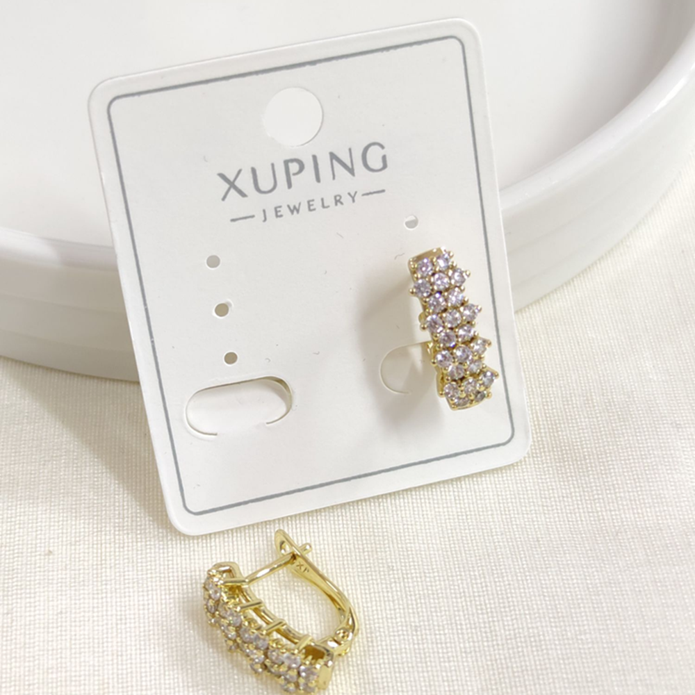 XUPING TAŞLI 8X11 MM J HALKA KÜPE GOLD