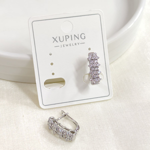 XUPING TAŞLI 8X11 MM J HALKA KÜPE GOLD