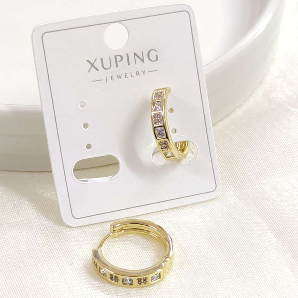 XUPING TAŞLI 15 MM HALKA KÜPE GOLD