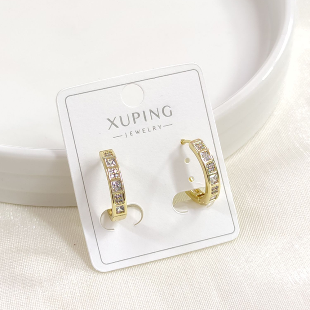 XUPING TAŞLI 15 MM HALKA KÜPE GOLD