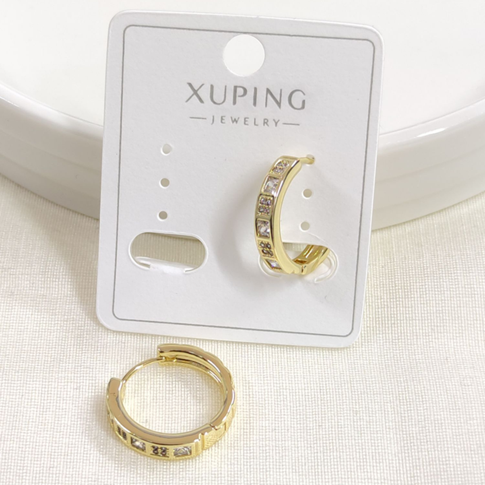 XUPING TAŞLI 15 MM HALKA KÜPE GOLD