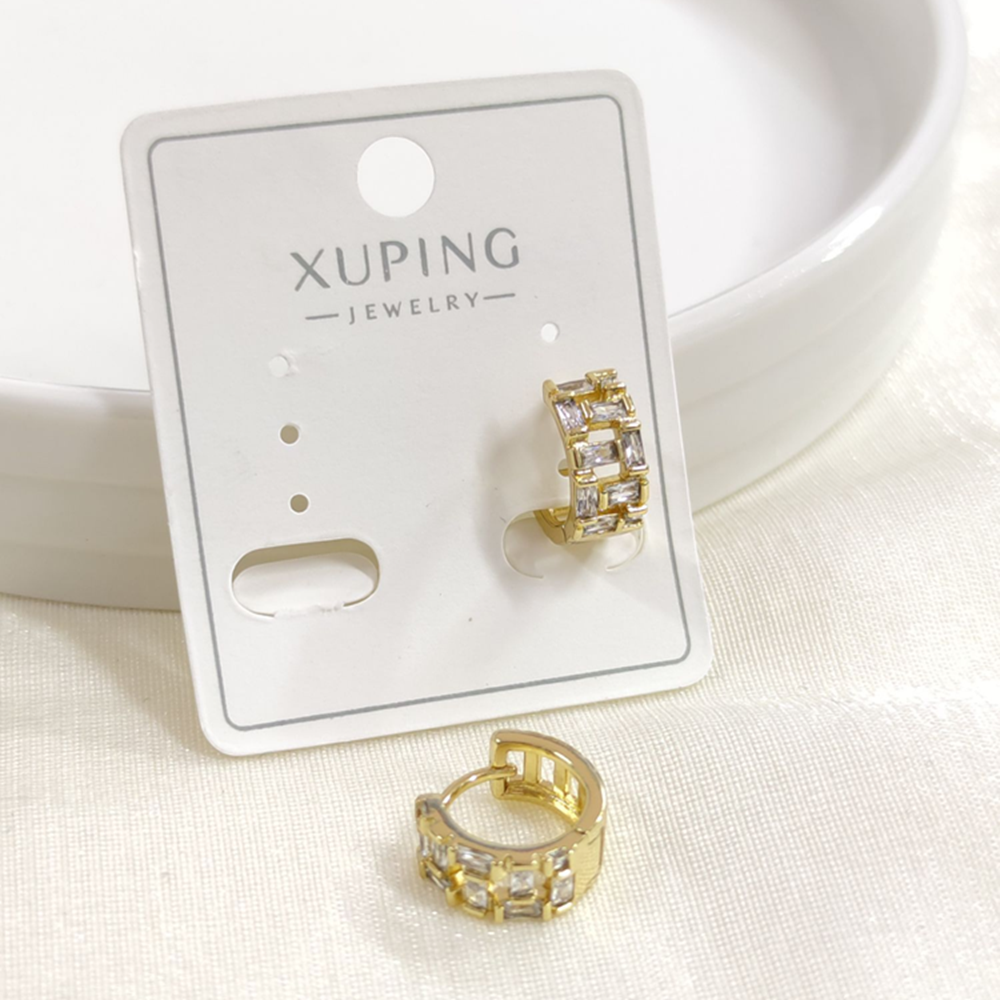 XUPING 10 MM BAGET TAŞLI HALKA KÜPE GOLD