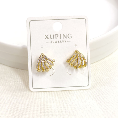 XUPING 12MM TAŞLI ÇİVİ KÜPE GOLD