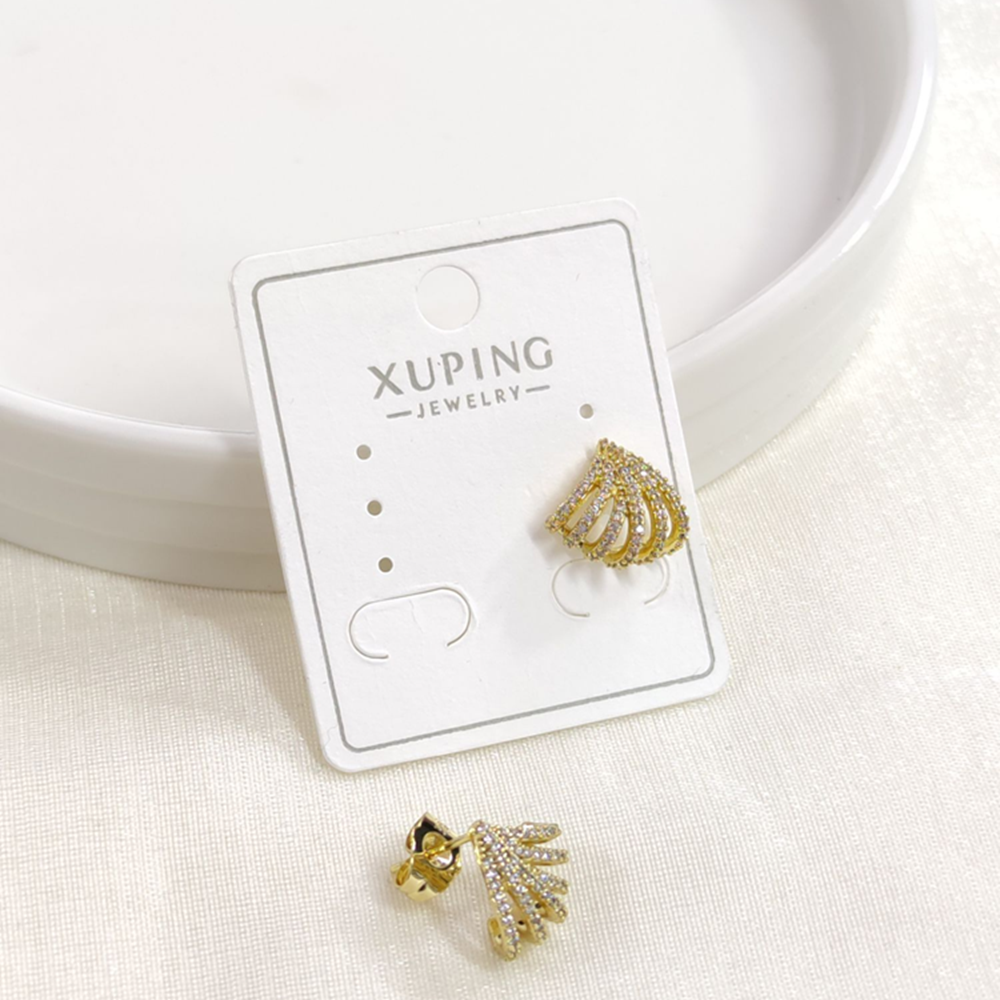 XUPING 12MM TAŞLI ÇİVİ KÜPE GOLD