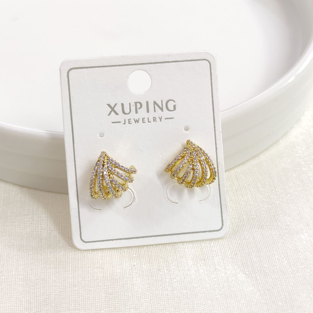 XUPING 12MM TAŞLI ÇİVİ KÜPE GOLD