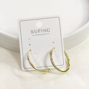 XUPING 21 MM DÜZ İÇE GEÇMELİ HALKA KÜPE GOLD