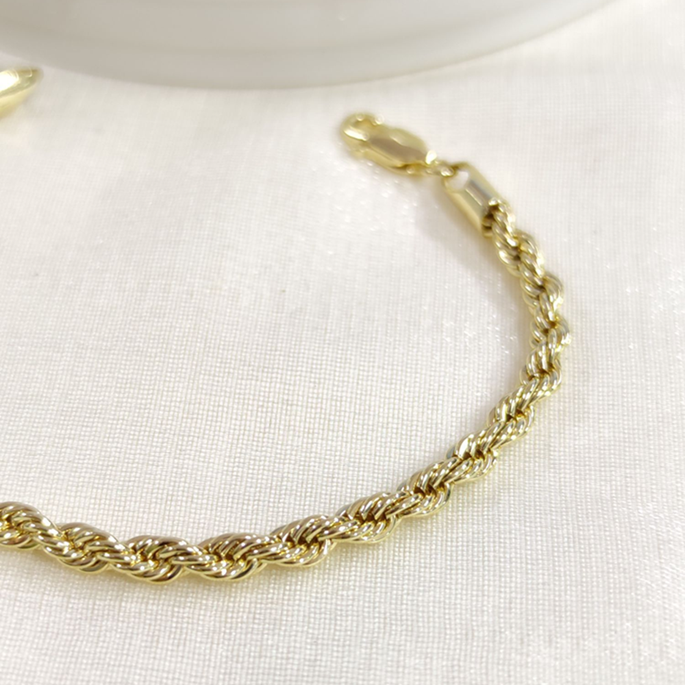 CMJEWELRY 18 CM 3MM BURGU ZİNCİR BİLEKLİK GOLD