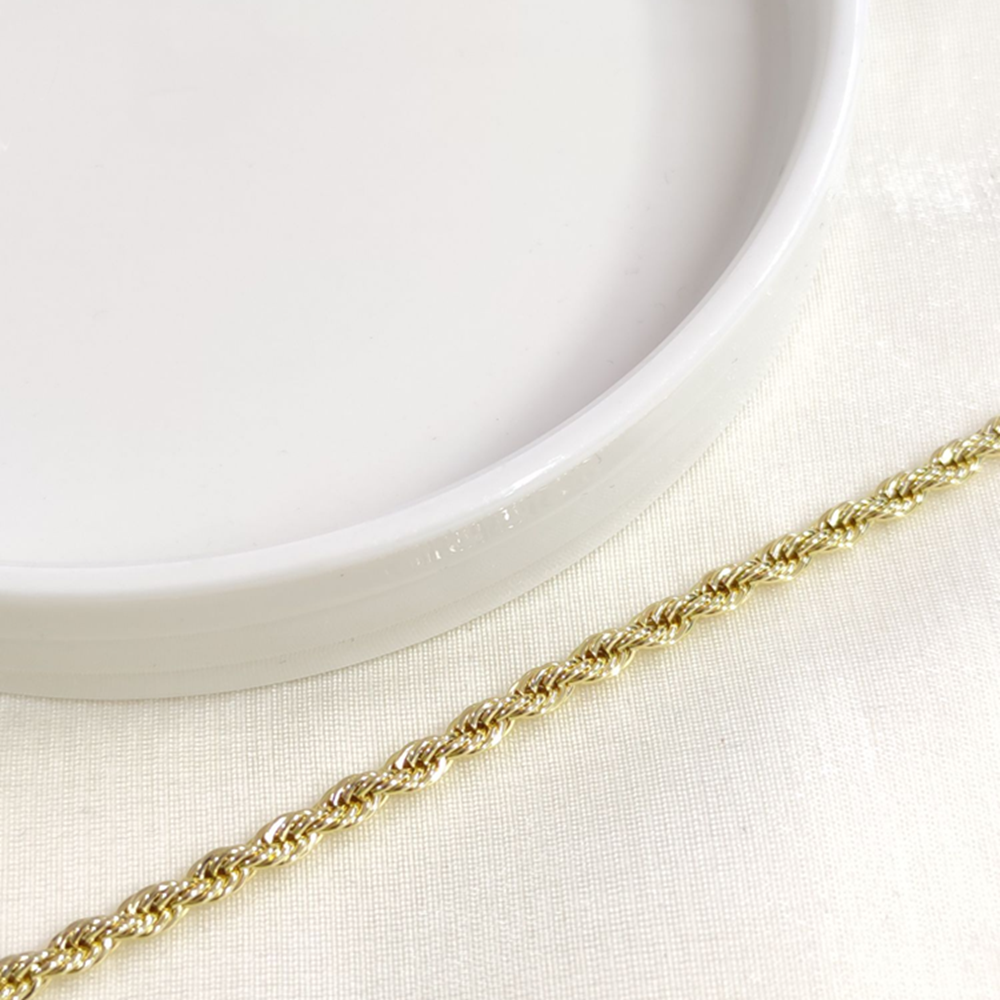 CMJEWELRY 18 CM 3MM BURGU ZİNCİR BİLEKLİK GOLD