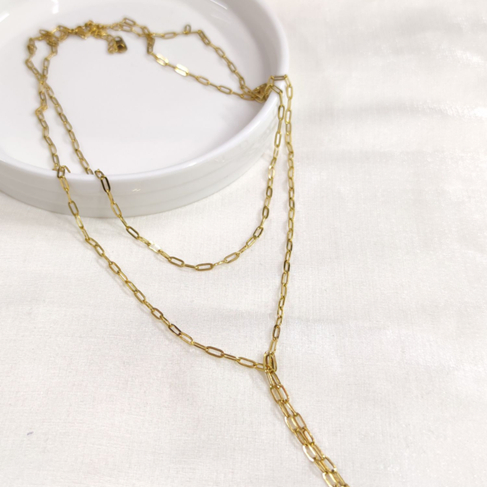 ÇELİK ATAÇ İKİLİ KOMBİN Y ZİNCİR KOLYE