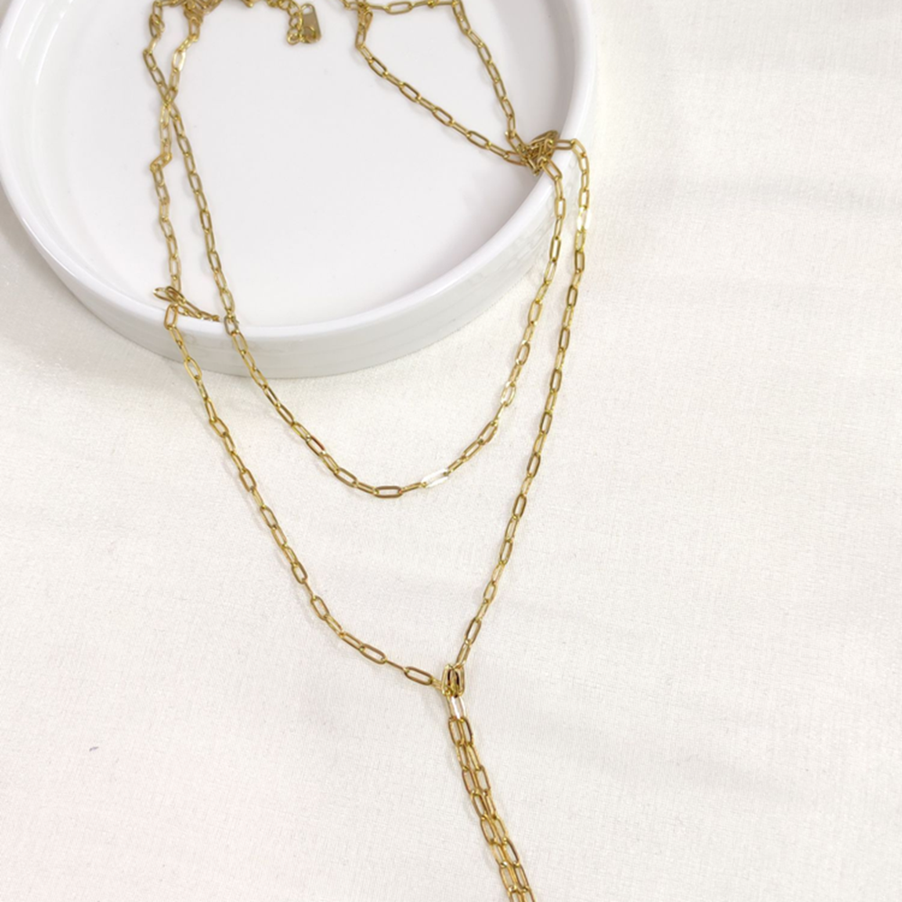 ÇELİK ATAÇ İKİLİ KOMBİN Y ZİNCİR KOLYE