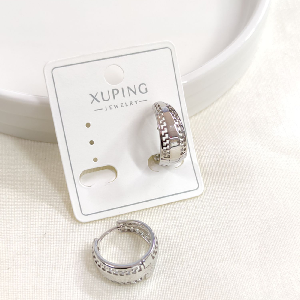 XUPING 15 MM BOMBELİ HALKA KÜPE BEYAZ