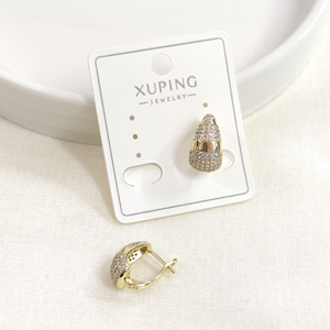 XUPING 10 MM TAŞLI BOMBELİ HALKA KÜPE GOLD