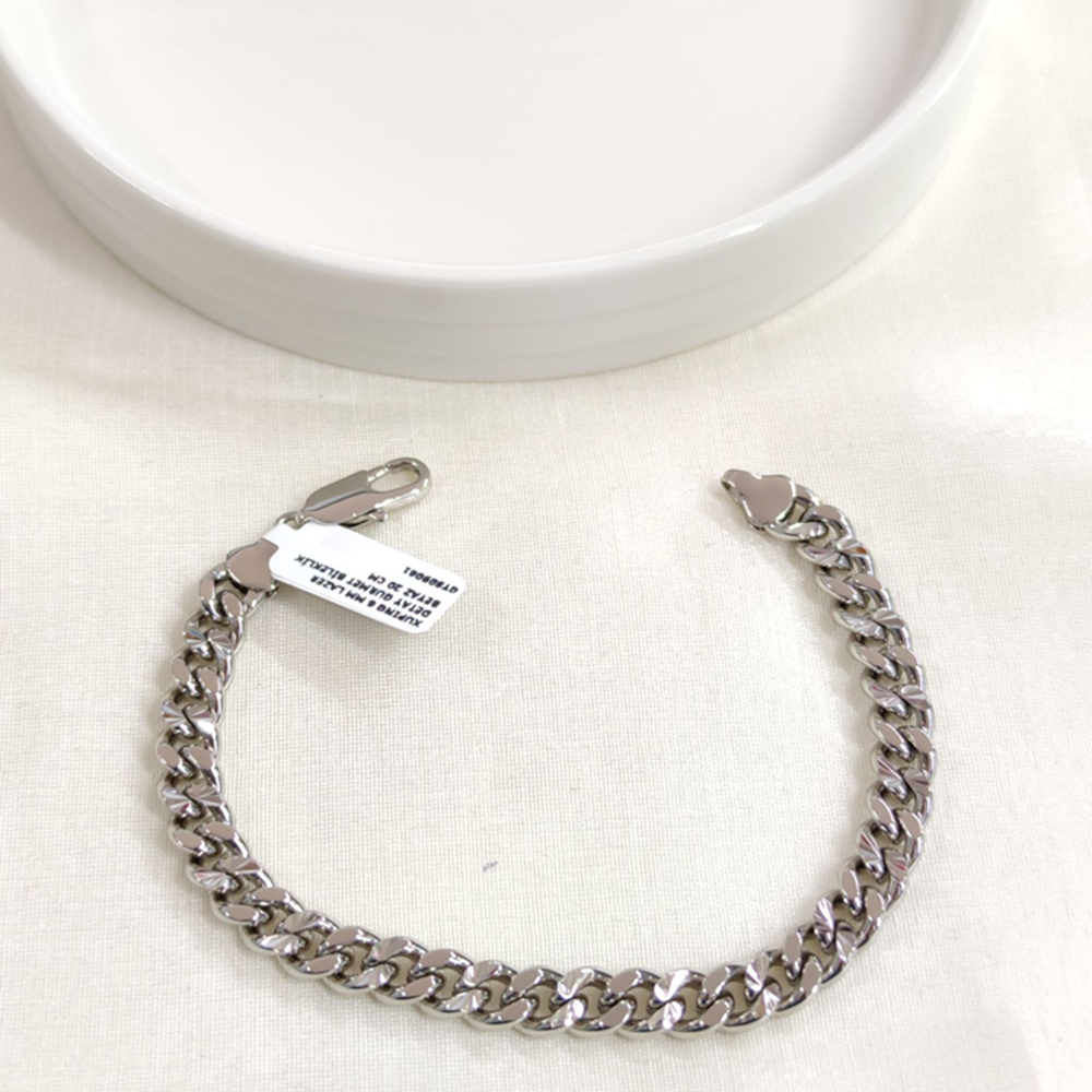 XUPING 6 MM LAZER DETAY GURMET BİLEKLİK BEYAZ 20 CM